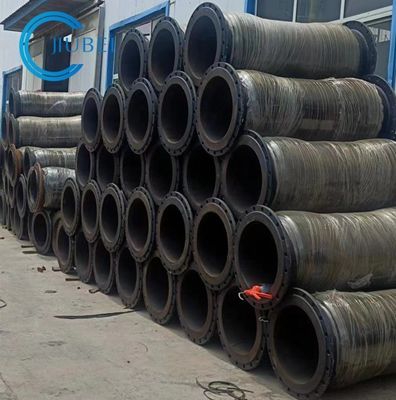 50 ft zware draagbare rubberen ontladingsslang met flenzenverbinding