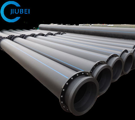 Zwart met blauwe strepen PN10 ISO4427 HDPE-pijp voor watervoorziening