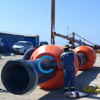 Op maat gemaakte oranje of gele zwevende HDPE-buizen met warm gegalvaniseerde staalinstallatie
