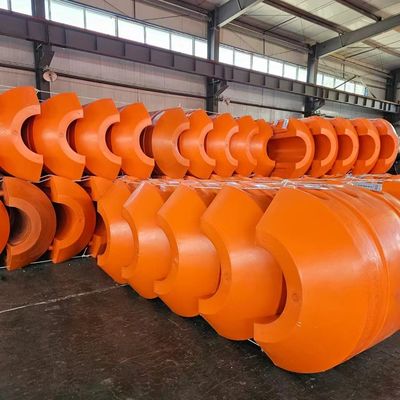 Schokbestendige HDPE-buisvloot in geel/oranje met rotatievorming